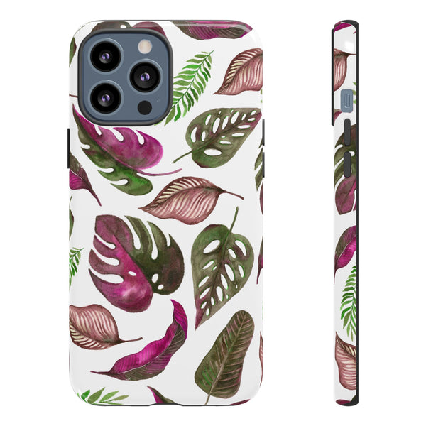 Pink & White Tropical Leaves - Tough Case