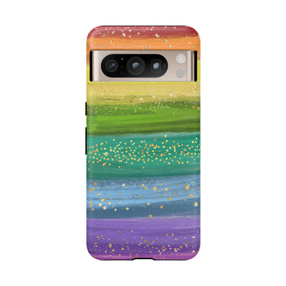 Rainbow Glitter Brush Strokes - Tough Case