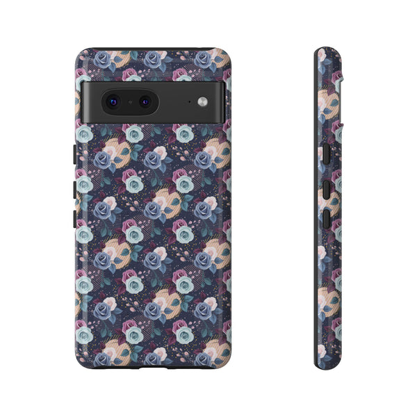 Navy & Pink Florals  - Tough Phone Case