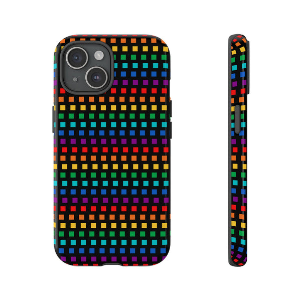 Rainbow Dots on Black - Tough Case