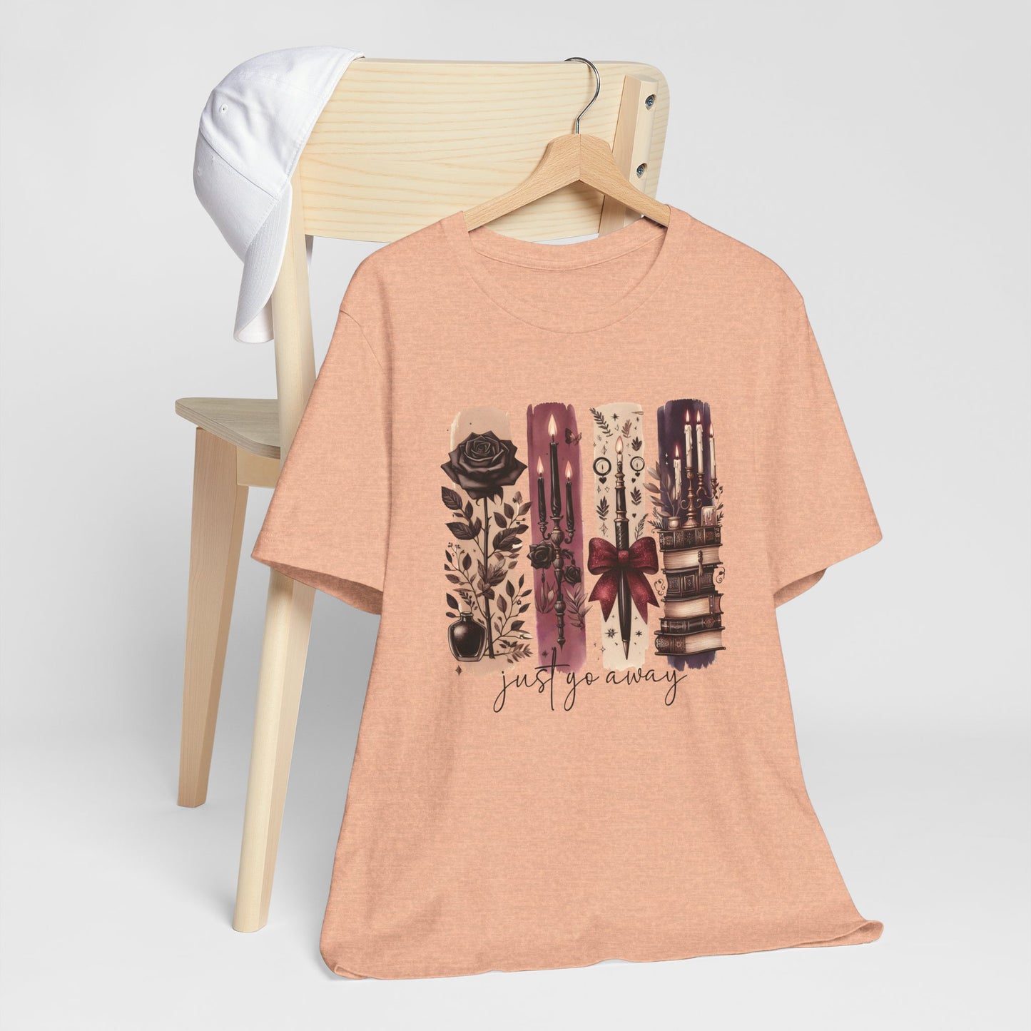 Just Go Away T-Shirt - Dark Fantasy Book Lover Tee | Bookish Introvert Aesthetic Shirt