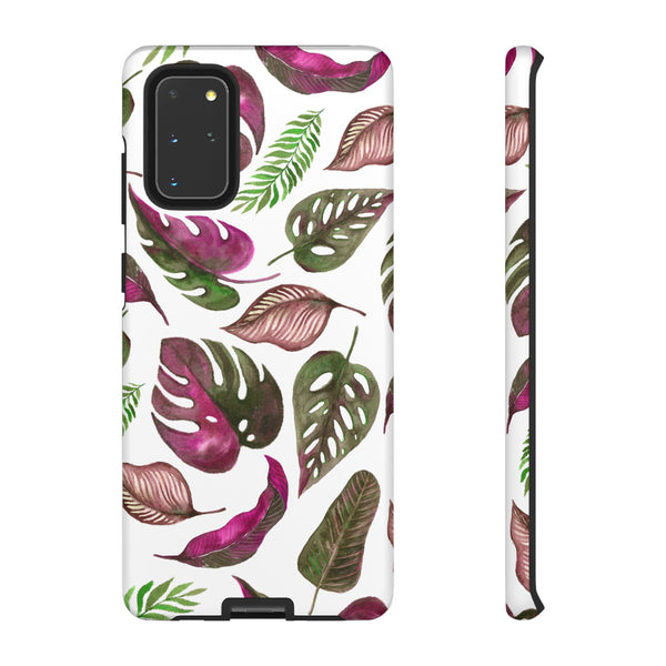 Pink & White Tropical Leaves - Tough Case