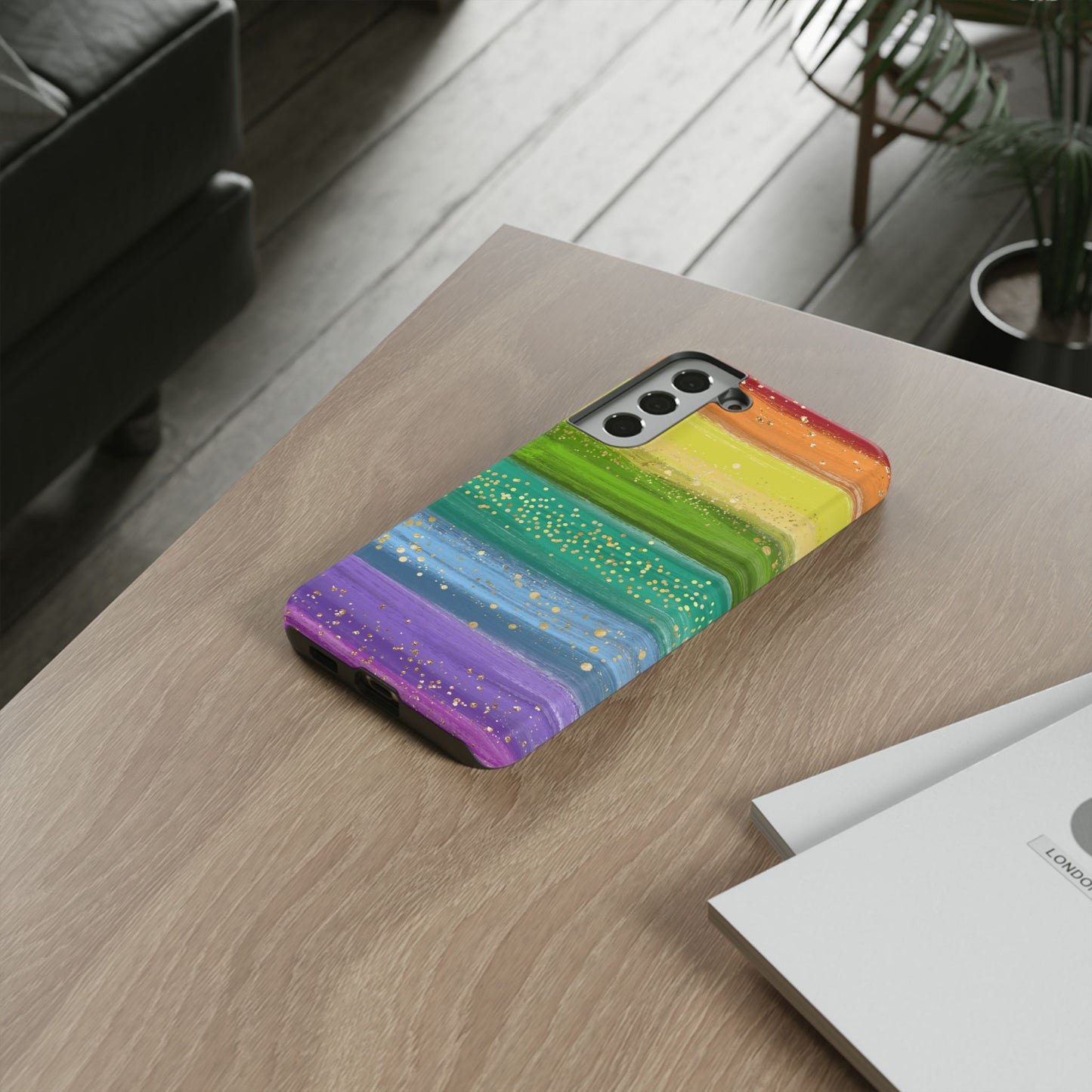 Rainbow Glitter Brush Strokes - Tough Case