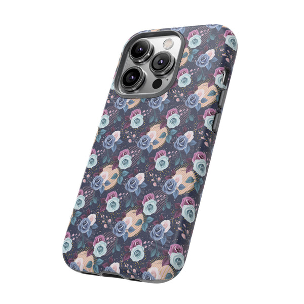 Navy & Pink Florals  - Tough Phone Case