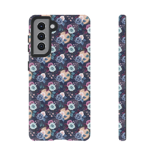 Navy & Pink Florals  - Tough Phone Case