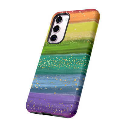 Rainbow Glitter Brush Strokes - Tough Case
