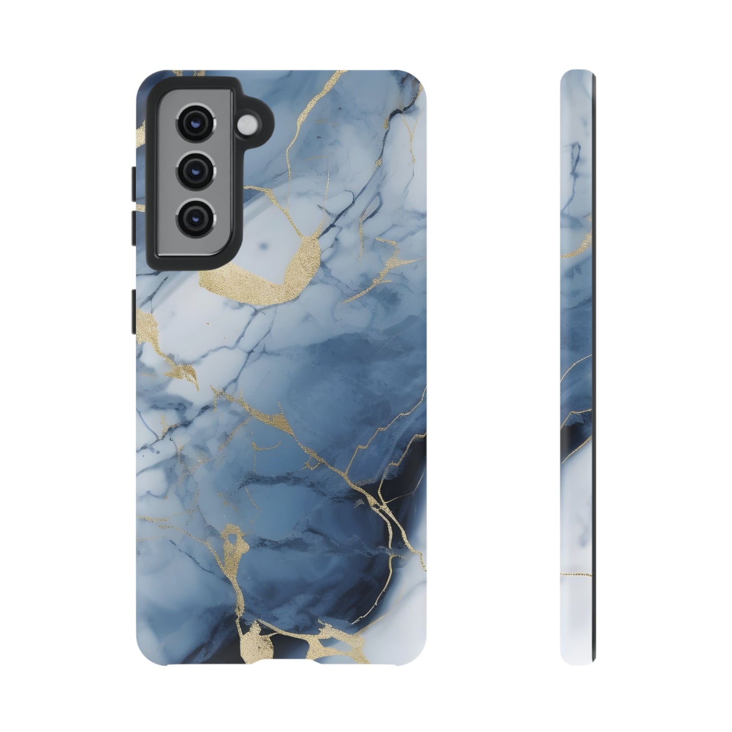 Navy Blue Marble Tough Phone Case