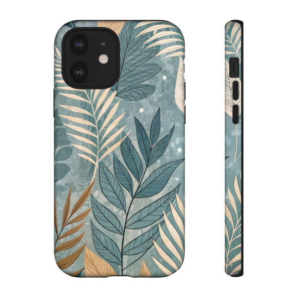 Blue Boho Leaves Tough Case