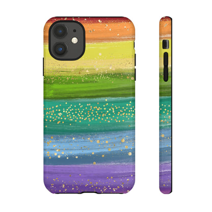 Rainbow Glitter Brush Strokes - Tough Case