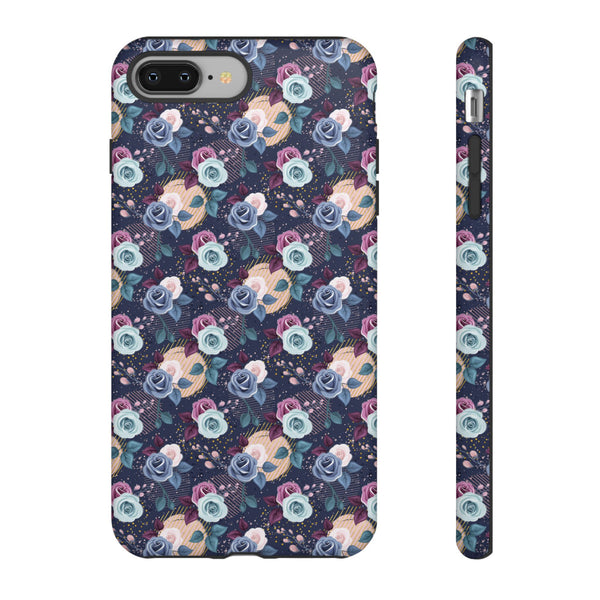 Navy & Pink Florals  - Tough Phone Case