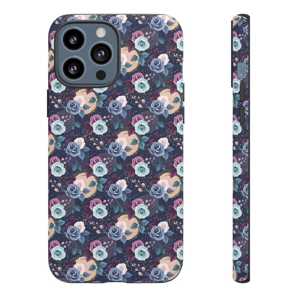 Navy & Pink Florals  - Tough Phone Case