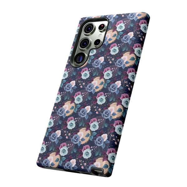 Navy & Pink Florals  - Tough Phone Case