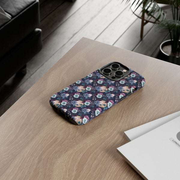 Navy & Pink Florals  - Tough Phone Case