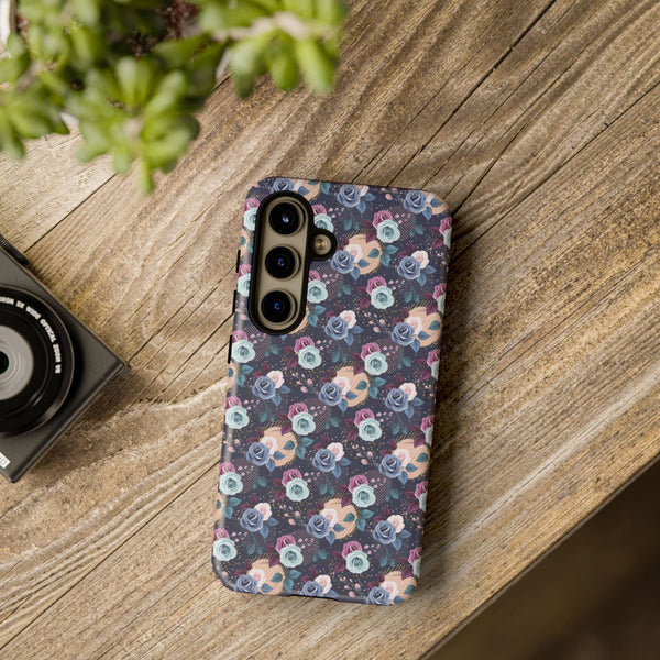 Navy & Pink Florals  - Tough Phone Case