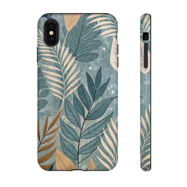 Blue Boho Leaves Tough Case