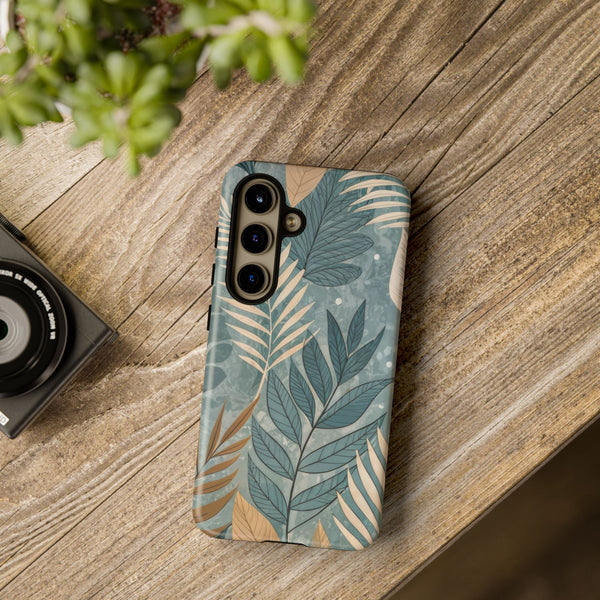 Blue Boho Leaves Tough Case