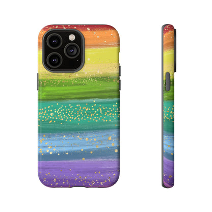 Rainbow Glitter Brush Strokes - Tough Case