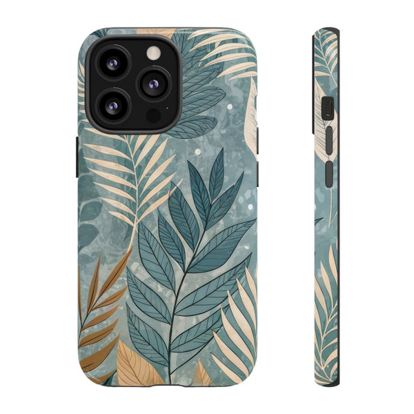 Blue Boho Leaves Tough Case