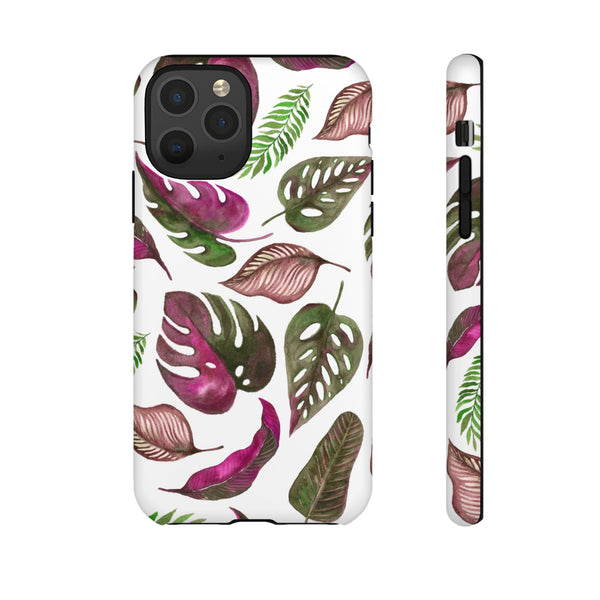 Pink & White Tropical Leaves - Tough Case