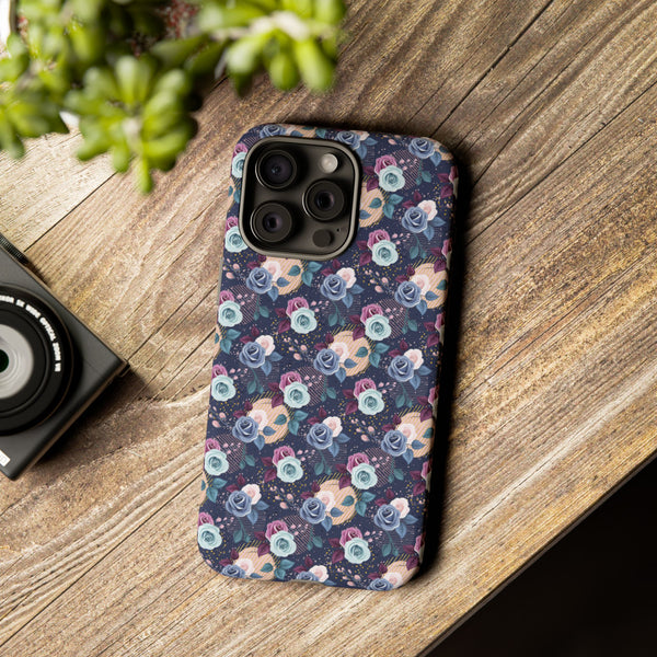 Navy & Pink Florals  - Tough Phone Case