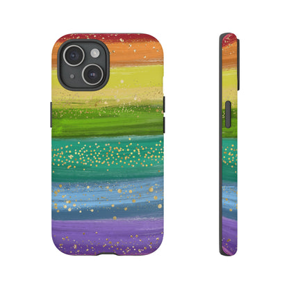 Rainbow Glitter Brush Strokes - Tough Case