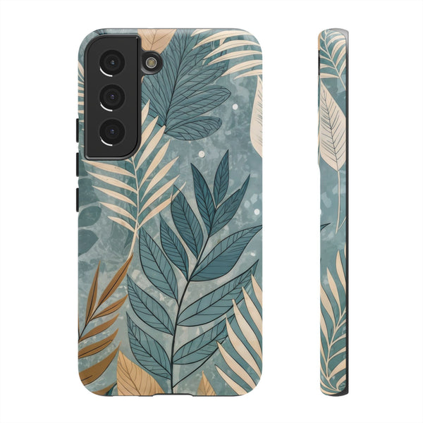 Blue Boho Leaves Tough Case