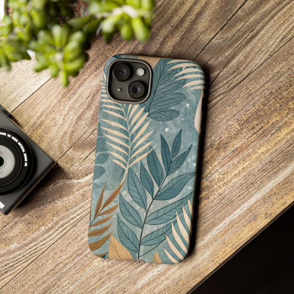 Blue Boho Leaves Tough Case