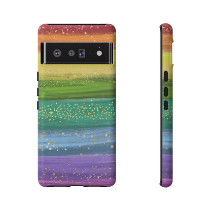 Rainbow Glitter Brush Strokes - Tough Case