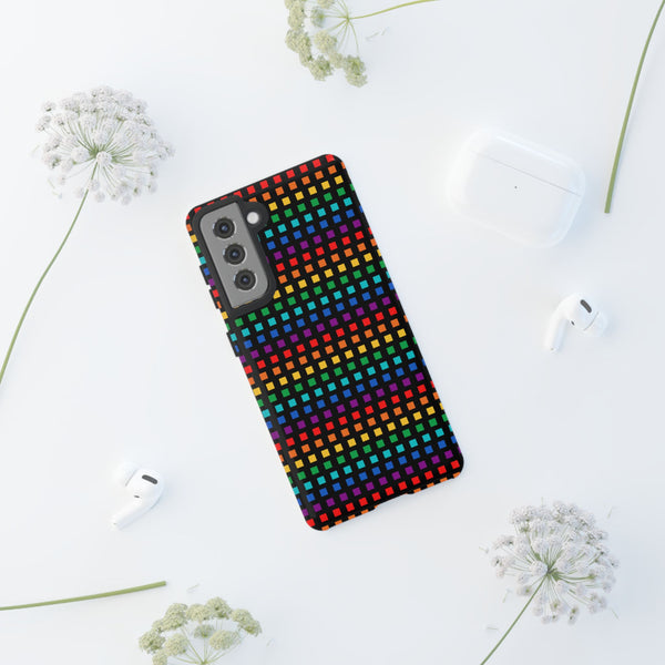 Rainbow Dots on Black - Tough Case