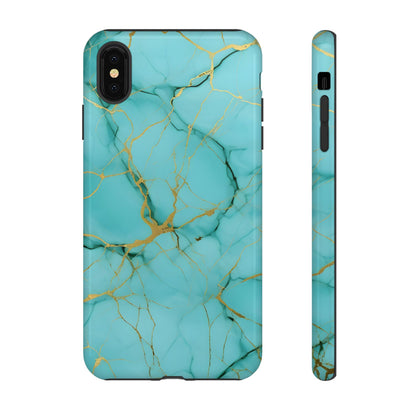 Teal Marble Tough Phone Case