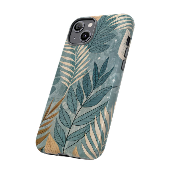 Blue Boho Leaves Tough Case