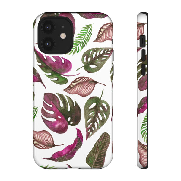 Pink & White Tropical Leaves - Tough Case