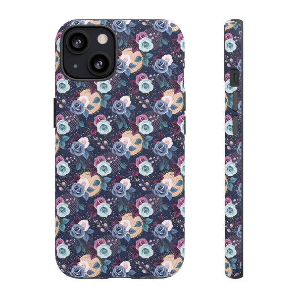 Navy & Pink Florals  - Tough Phone Case