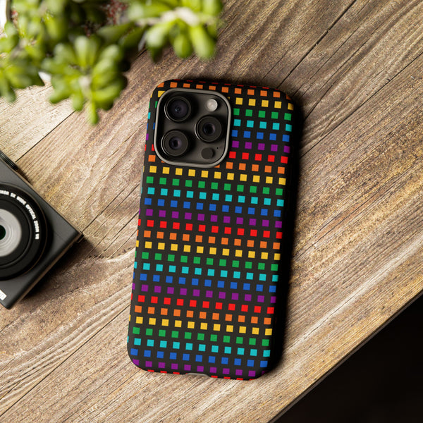 Rainbow Dots on Black - Tough Case