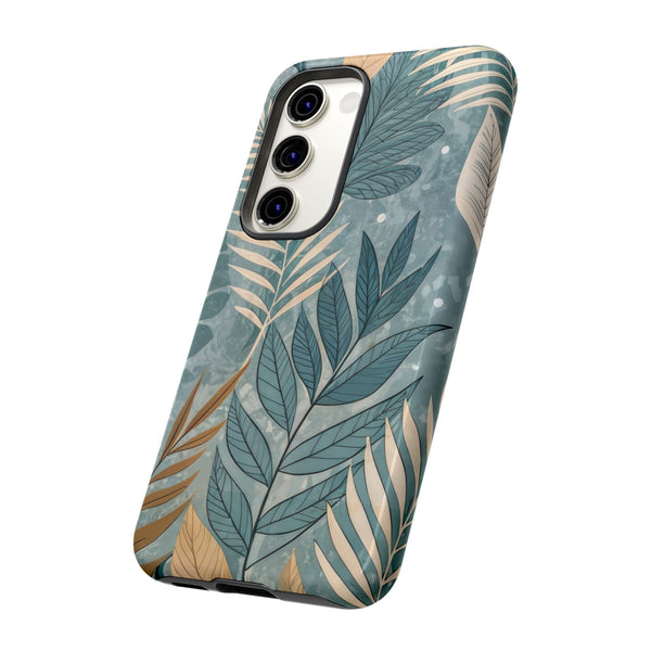 Blue Boho Leaves Tough Case