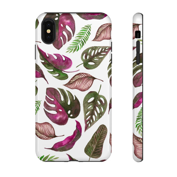 Pink & White Tropical Leaves - Tough Case