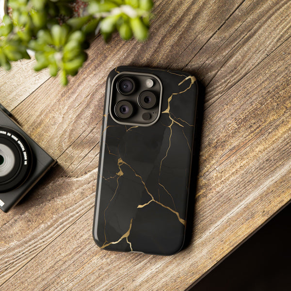 Black Marble  - Tough Phone Case