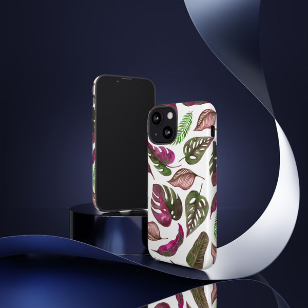 Pink & White Tropical Leaves - Tough Case