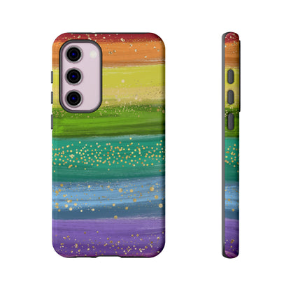 Rainbow Glitter Brush Strokes - Tough Case