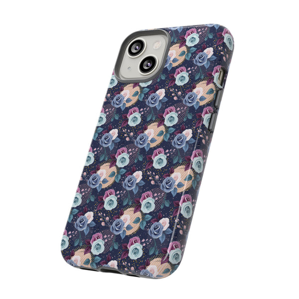 Navy & Pink Florals  - Tough Phone Case