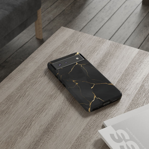 Black Marble  - Tough Phone Case