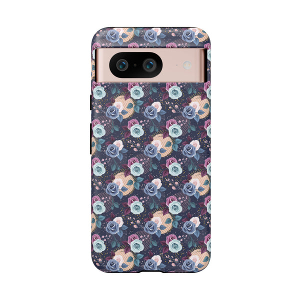 Navy & Pink Florals  - Tough Phone Case