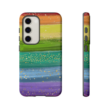 Rainbow Glitter Brush Strokes - Tough Case