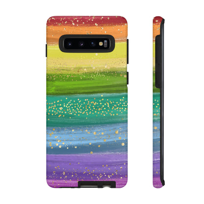 Rainbow Glitter Brush Strokes - Tough Case