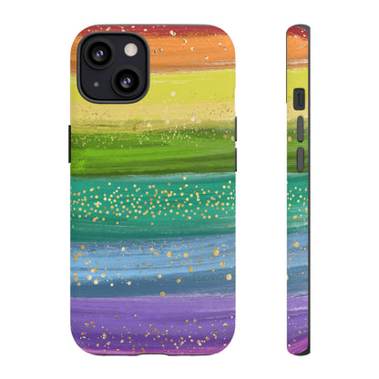 Rainbow Glitter Brush Strokes - Tough Case