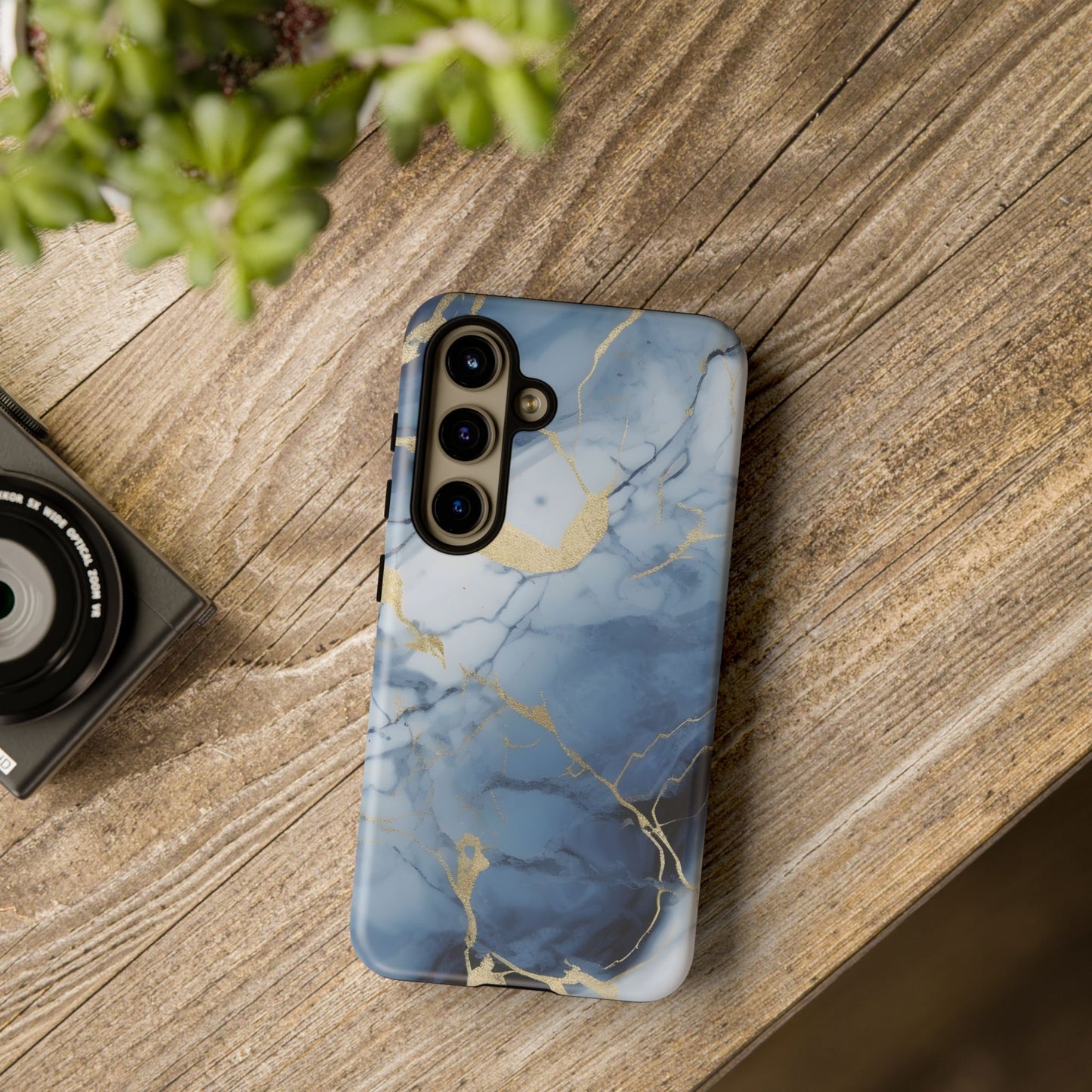 Navy Blue Marble Tough Phone Case