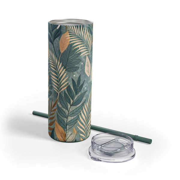 20oz Boho Leaves Matte Skinny Tumbler – Chic & Insulated Drinkware