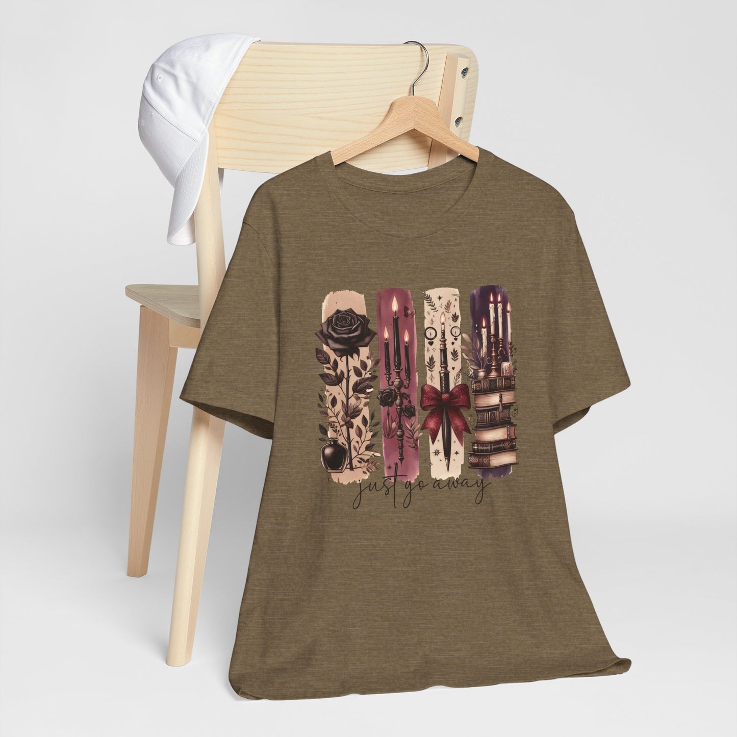 Just Go Away T-Shirt - Dark Fantasy Book Lover Tee | Bookish Introvert Aesthetic Shirt