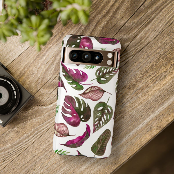 Pink & White Tropical Leaves - Tough Case