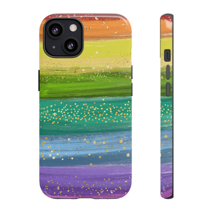 Rainbow Glitter Brush Strokes - Tough Case